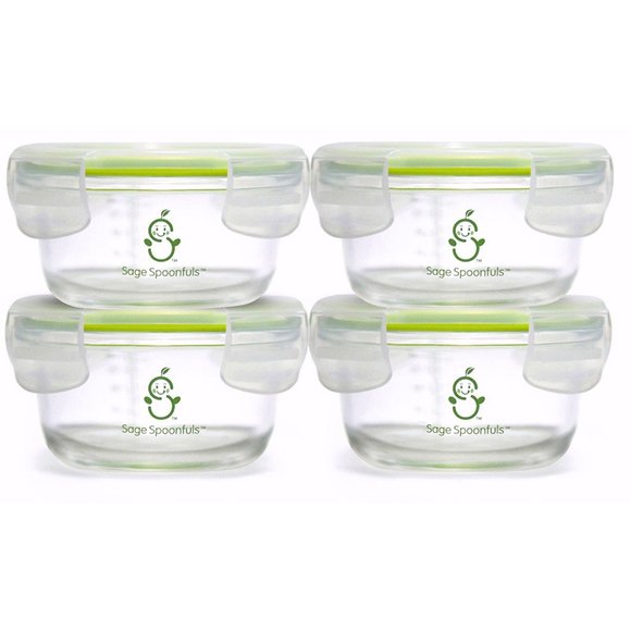 NEW! Sage Spoonfuls Tough Glass Bowls Baby Food Storage Containers - 4 Pack, 7oz - Picture 2 of 12